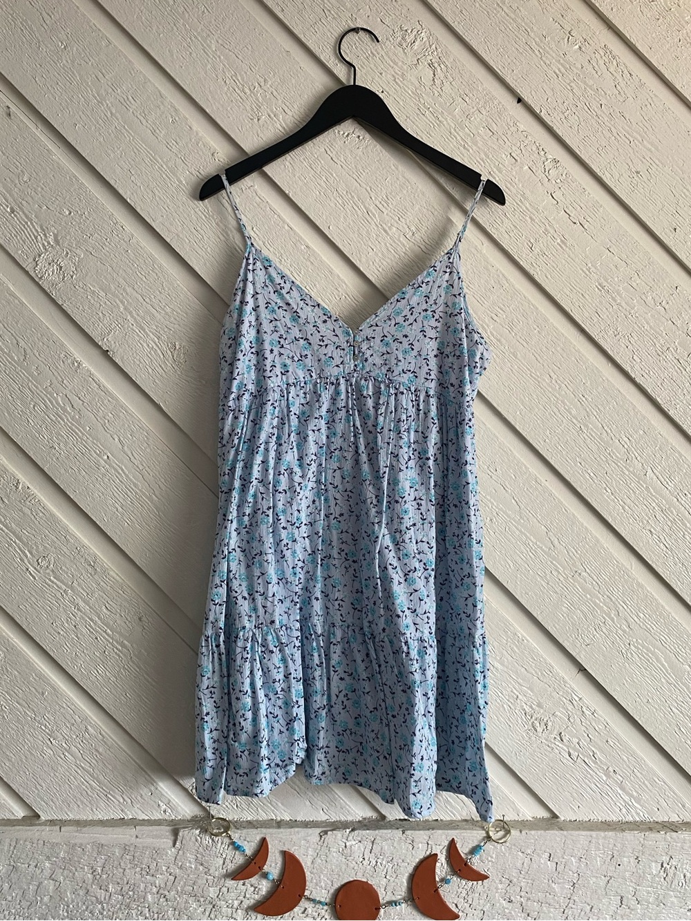 Casual Blue Floral Dress